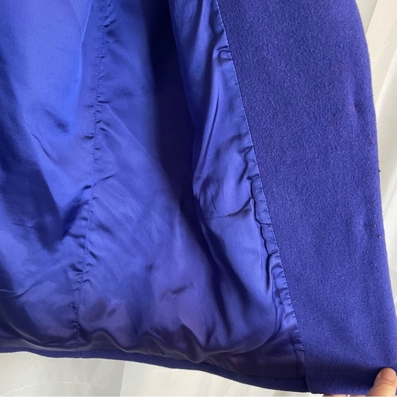 BORELLI Women’s Vintage Blue Purple Wool Heavy Blazer Coat‎ Lined Size 14 - Picture 8 of 11